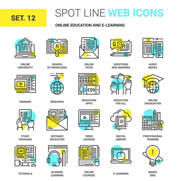Онлайн-освіта та електронне навчання — стоковий вектор