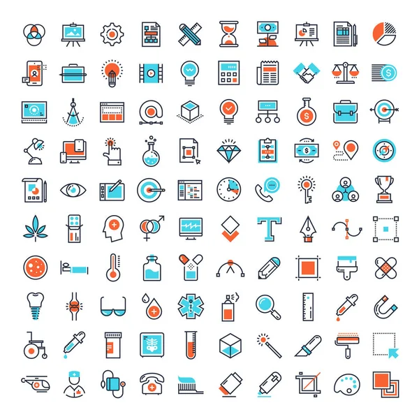 Iconos web de línea plana — Vector de stock