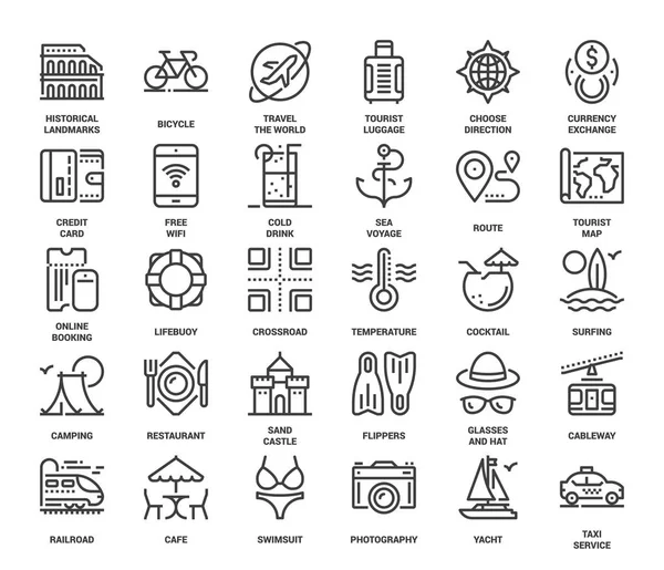 Leisure and Tourism Icons — Stock Vector