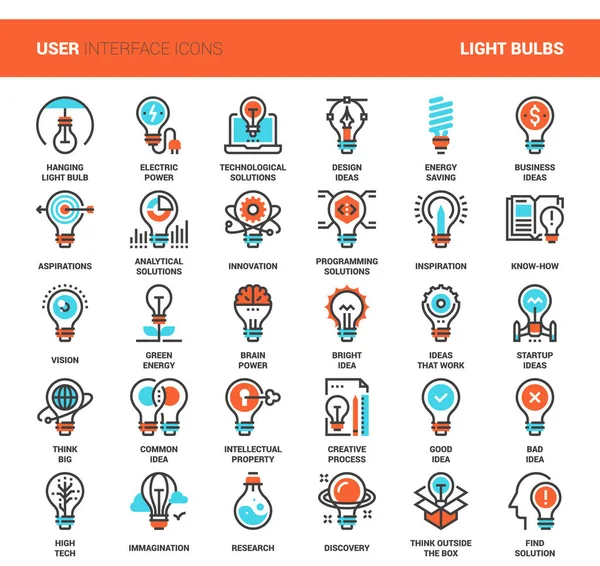 Light bulbs pictogrammen — Stockvector