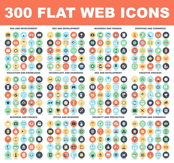 Platt web ikoner — Stock vektor