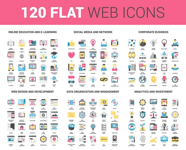 Icônes Web plates — Image vectorielle