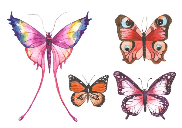 Watercolor borboletas ilustração — Vetor de Stock