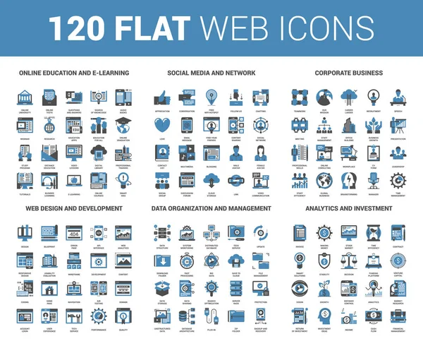 Flache Web-Symbole — Stockvektor