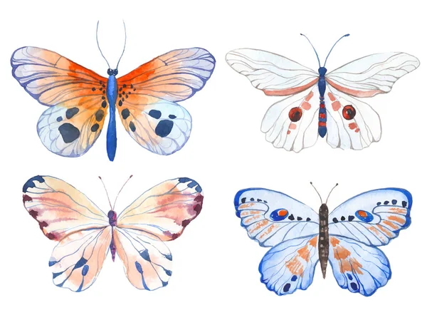 Acuarela mariposas ilustración — Vector de stock