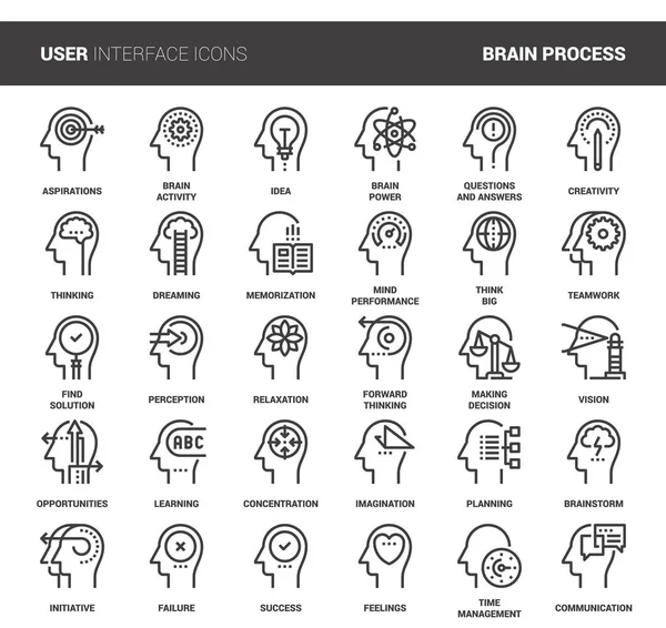 Tänkande och hjärnan processen — Stock vektor