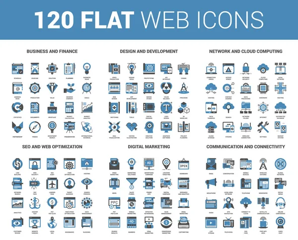 Iconos Web planos — Archivo Imágenes Vectoriales