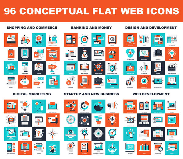 Content Flat Web Icons
