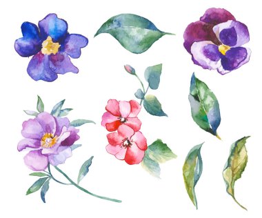 suluboya çiçek şekil