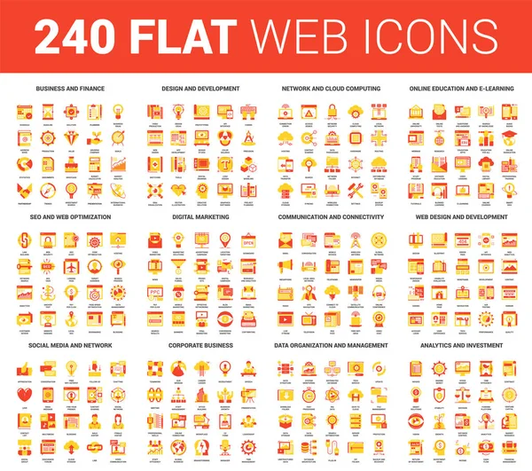 Ícones de web plana —  Vetores de Stock