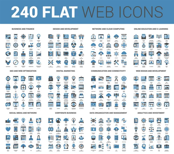 Iconos Web planos — Vector de stock