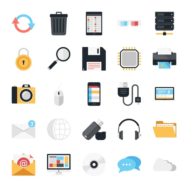 Technology and media icons — Stock Vector