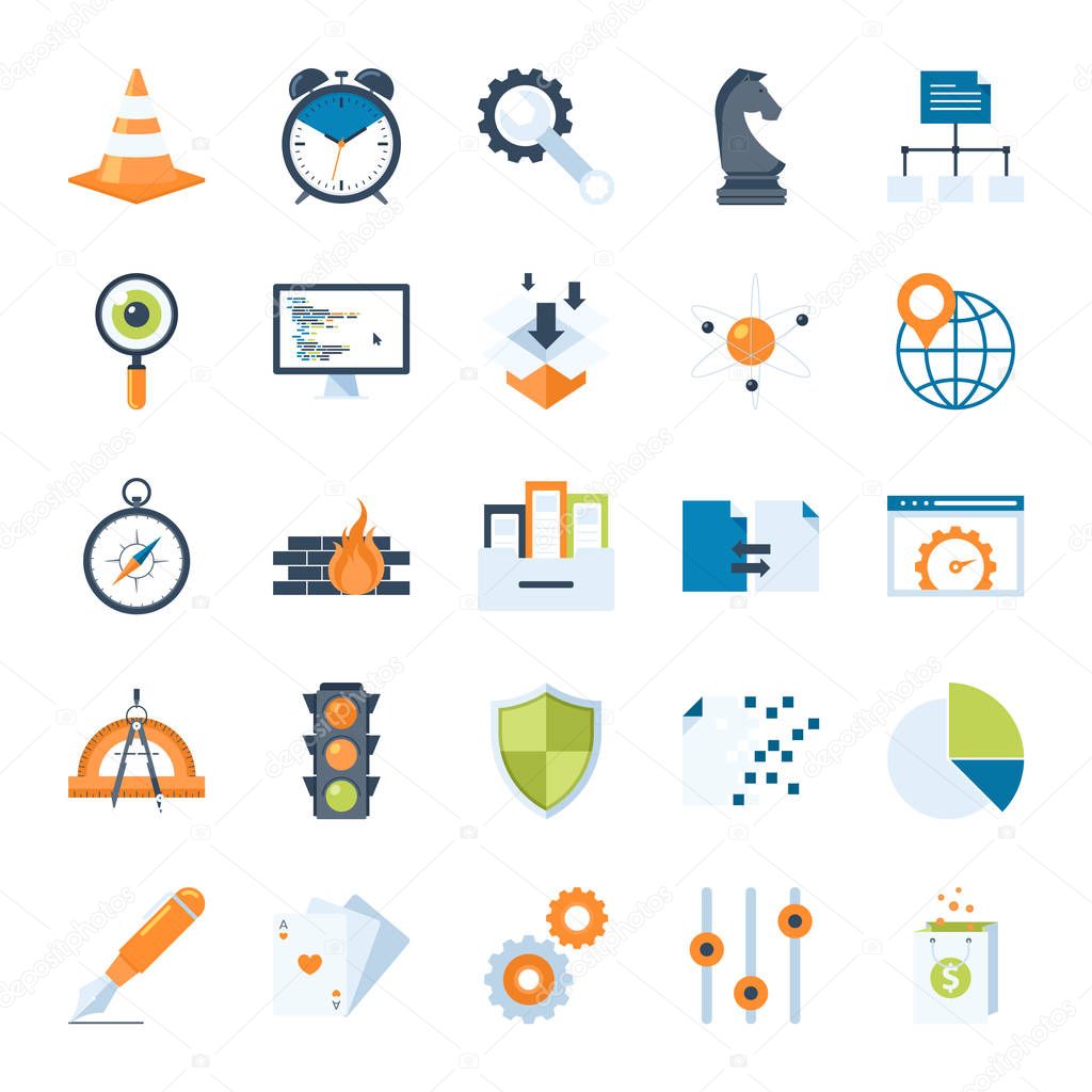 Modern flat vector illustration of SEO and web optimization icon design concept. Icon for mobile and web graphics. Flat symbol, logo creative concept. Simple and clean flat pictogram