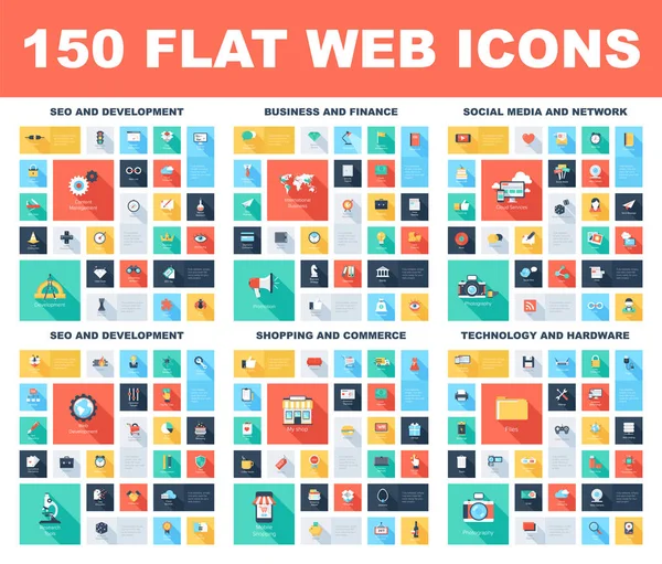 Icônes Web plates — Image vectorielle
