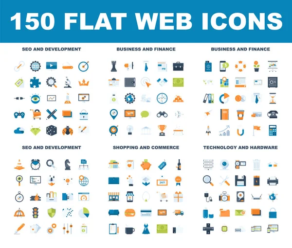 Ícones de web plana —  Vetores de Stock