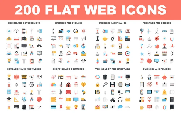 Iconos Web planos — Archivo Imágenes Vectoriales