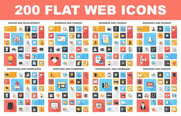 Iconos Web planos — Archivo Imágenes Vectoriales