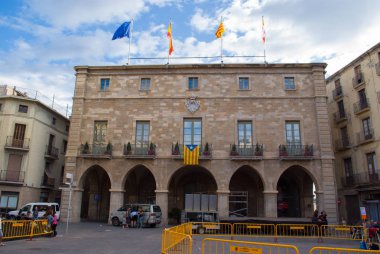 Manresa, catalonia bağımsızlık Bayraklarda