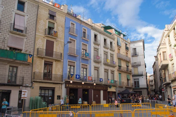 Banderas de independencia en Manresa, catalonia — Foto de Stock