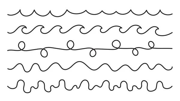 Freehand Ritning Våg Vector Bakgrund — Stock vektor