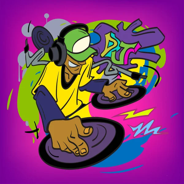 Dj mikser grafiti vektör çizim
