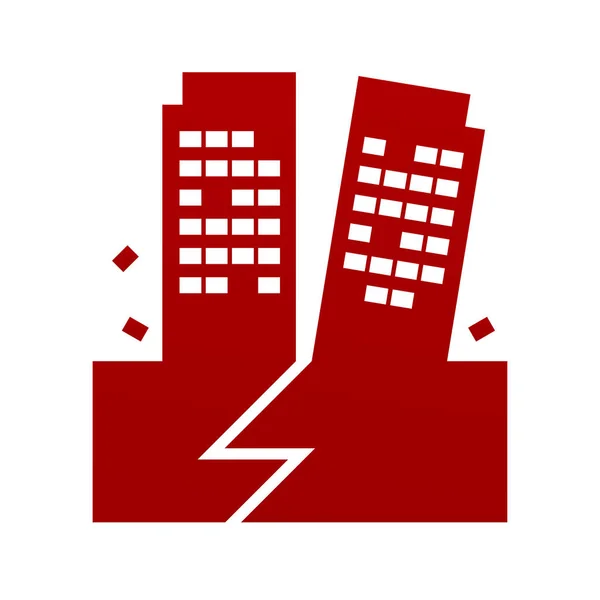 Deprem simgesi logosu simgesi — Stok Vektör