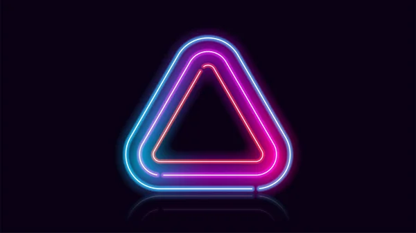 Triangle géométrique néon fluorescent fond abstrait — Image vectorielle