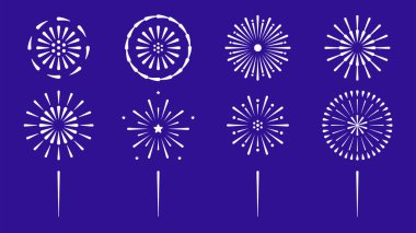 Fireworks vector collection set clipart