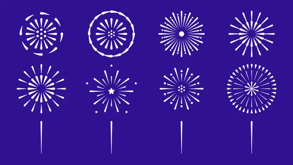 Fuegos artificiales vector colección conjunto — Archivo Imágenes Vectoriales