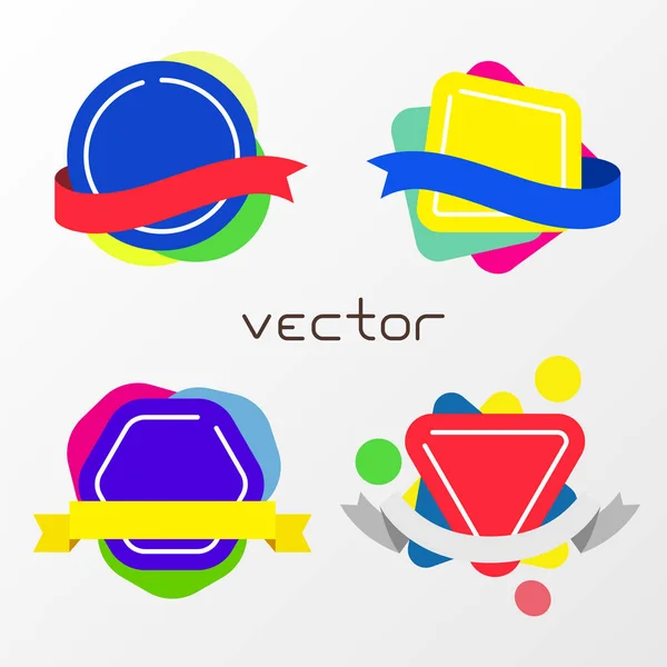 Colorful abstract tag banner vector icon — Stock Vector