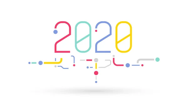 Логотип технологии графических номеров 2020 — стоковый вектор