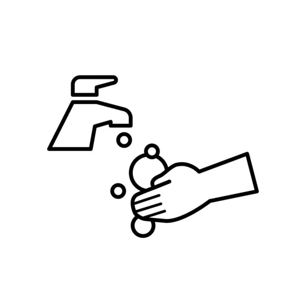 Χέρι Σαπούνι Φούσκα Πλύσιμο Στη Βρύση Για Τον Καθαρισμό Βρώμικο — Διανυσματικό Αρχείο