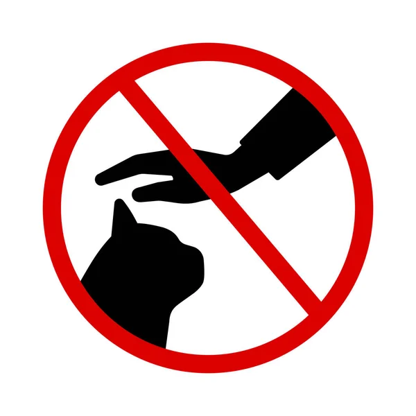 Μην Αγγίζετε Σιλουέτα Της Γάτας Σύμβολο Διάνυσμα Σημάδι — Διανυσματικό Αρχείο