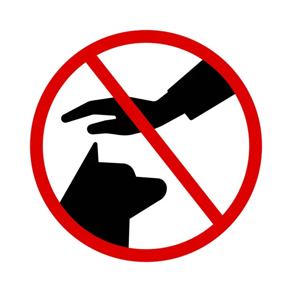 Raak Het Hond Silhouet Vector Teken Pictogram Symbool Niet Aan — Stockvector