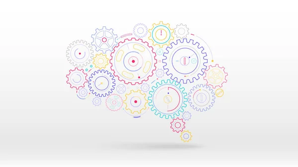 Hjärnväxlar Kugghjul Kreativitet Begrepp Abstrakt Vektor Illustration — Stock vektor