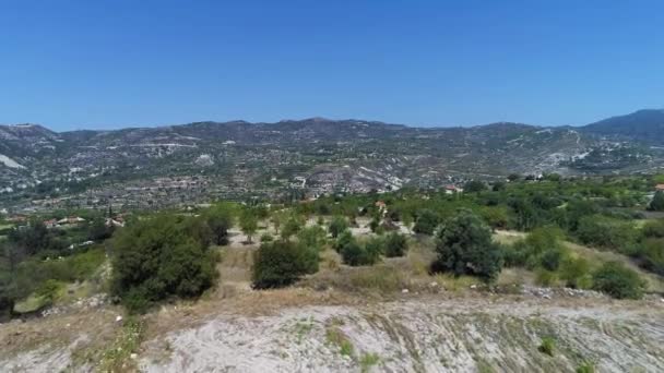 Aerial - Green Mountain European Farms and Villages Landscape — Stock Video