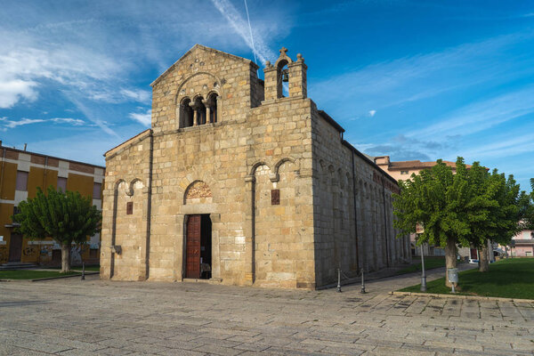 Church of San Simplicio in Obia. Basilica San Simplisio in Sardinia during nice sunny day.