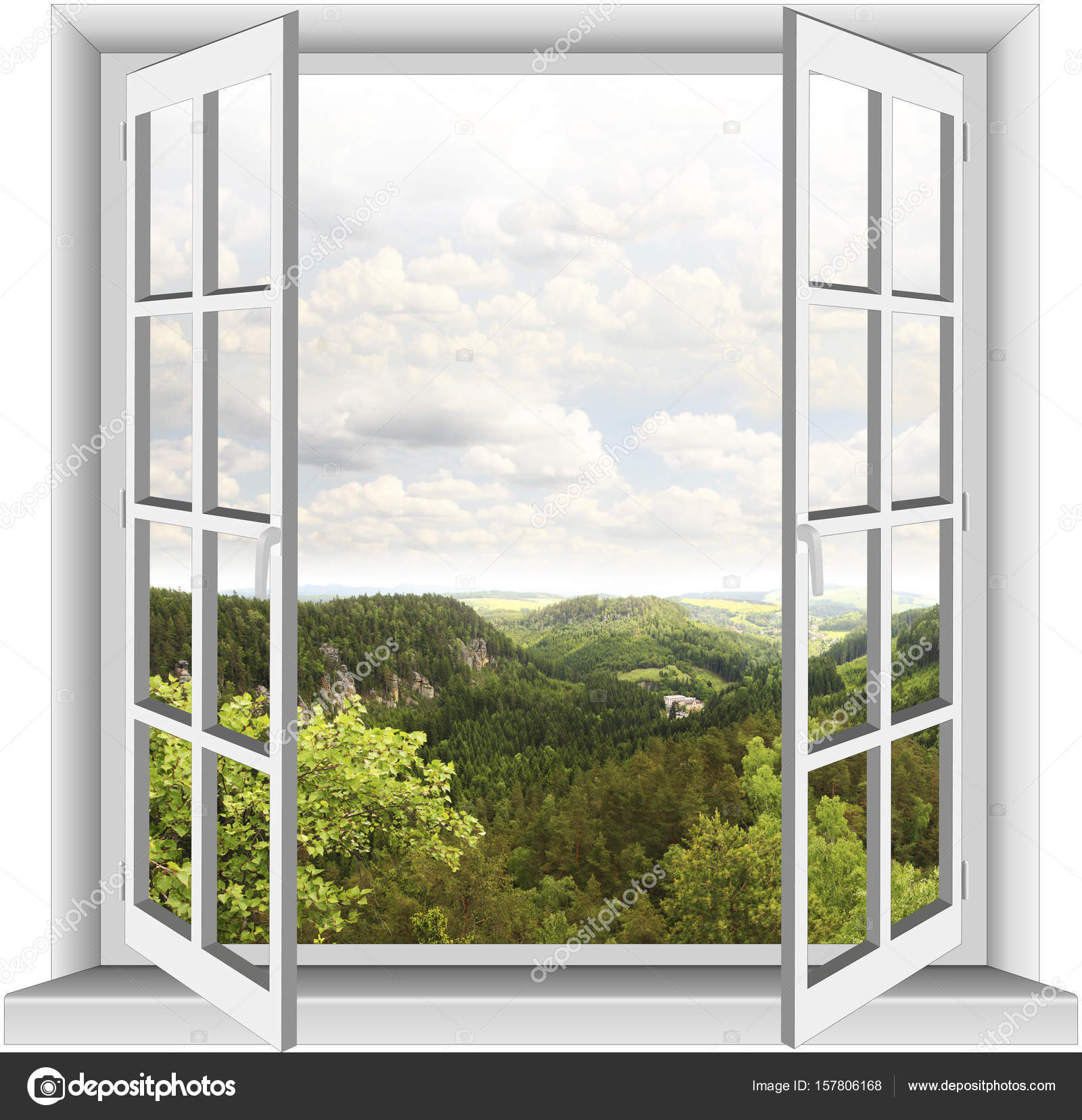 Window With Mountain View Stock Photo C Jowka23 157806168
