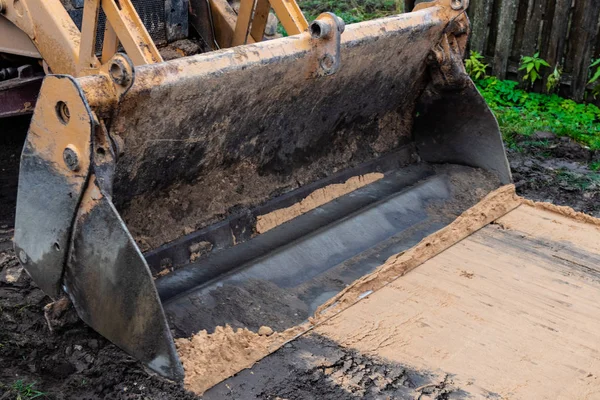 Fragment Excavator Repair Work Street Residential Quarter — Stock Photo, Image