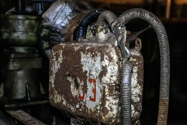 Old Rusty Electrical Unit Detail Close — Stock Photo, Image