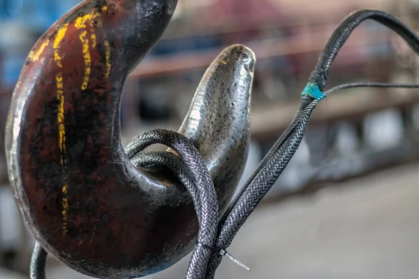 Industrie Hefmechanismen Metalen Haak Close — Stockfoto