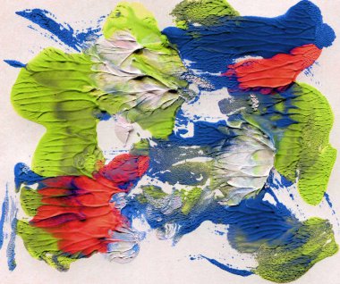 Soyut sanat geçmişi. Parlak renkli dokular. Modern sanat. Yağlı boya lekeleri. Fırça darbeleri.