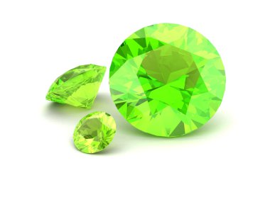 Parlak beyaz Peridot illüstrasyon (yüksek çözünürlükte 3d görüntü) 3d 