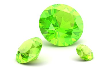 Parlak beyaz Peridot illüstrasyon (yüksek çözünürlükte 3d görüntü) 3d 