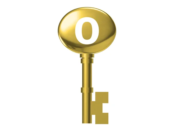 Gouden Skeleton Key geïsoleerd op witte background.3d afbeelding — Stockfoto