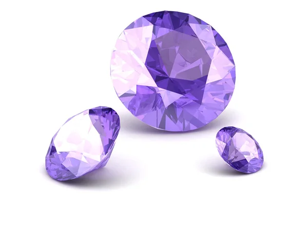 闪亮的白色紫水晶插图 （高分辨率三维图像） 3d — 图库照片