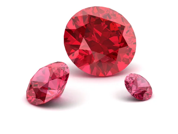 Shiny white ruby illustration (high resolution 3D image) 3D illu — Stock Photo, Image