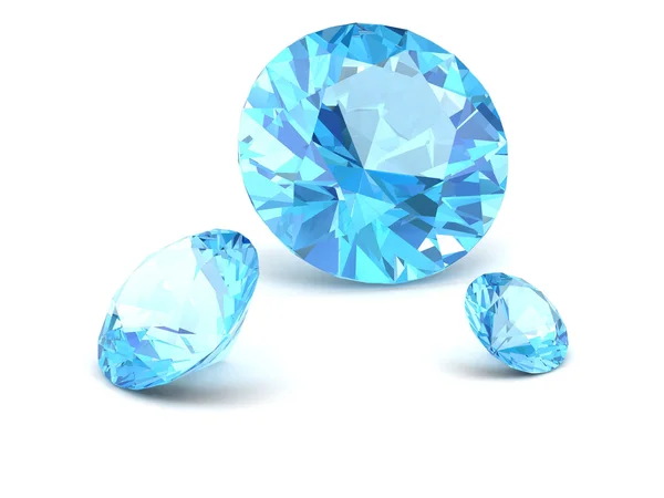 Shiny white blue topaz illustration (high resolution 3D image)3D — Stock Photo, Image