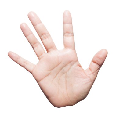 Kadın el açmak veya beş izole numara