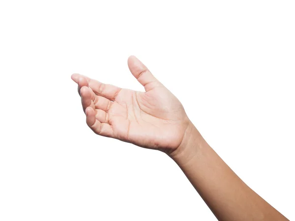 Female teen hand to hold gadget, isolated on white — Stock Photo, Image